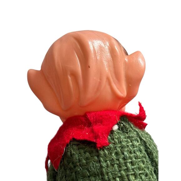 Herman Pecker Christmas Elf Knee Hugger Green Jumpsuit Straw Filled Shelf Sitter - Picture 7 of 9